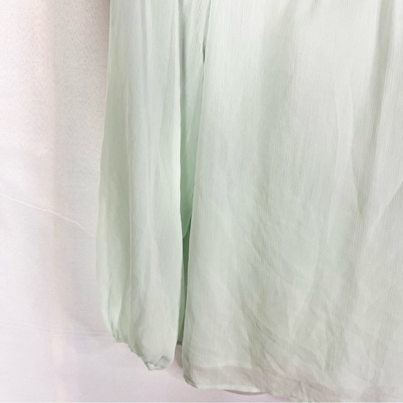 WAYF Mint Seafoam Green Liberty Off Shoulder Long Sleeve Blouse S - Picture 3 of 3